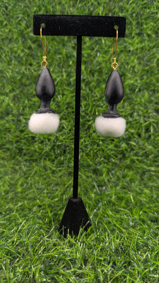 Bunny Tail Butt Plug Earrings
