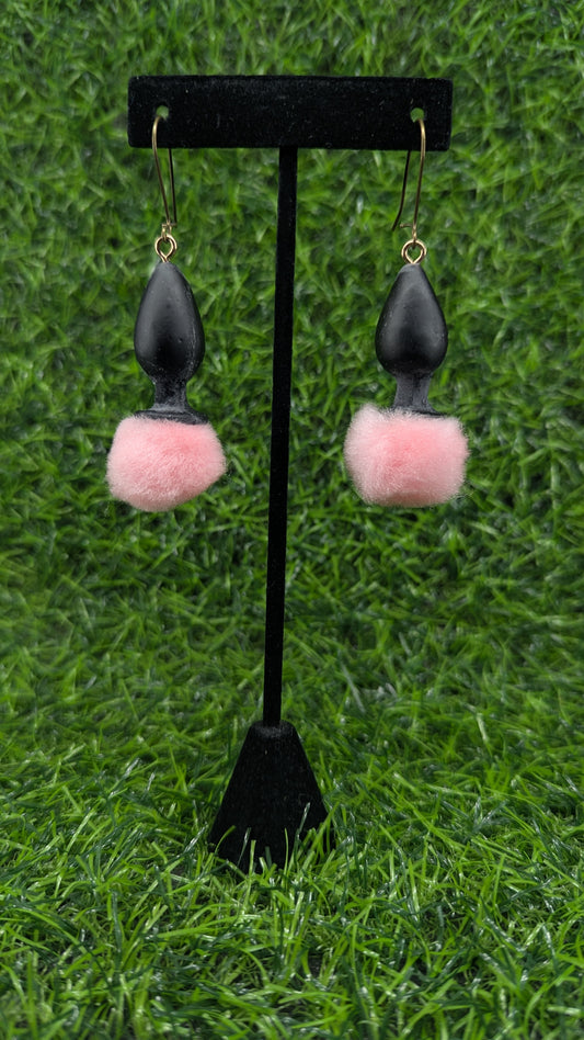 Bunny Tail Butt Plug Earrings