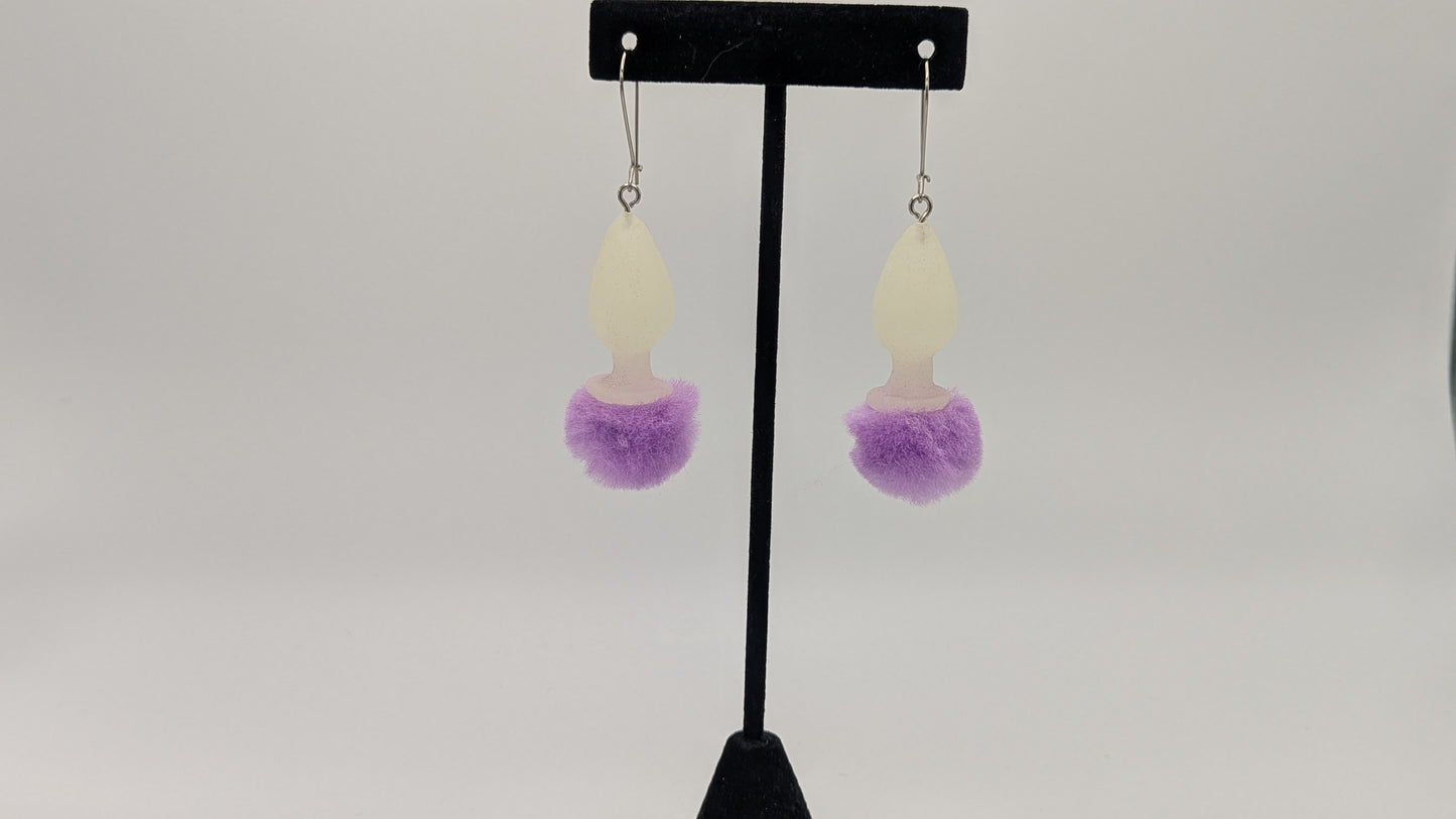 Bunny Tail Butt Plug Earrings