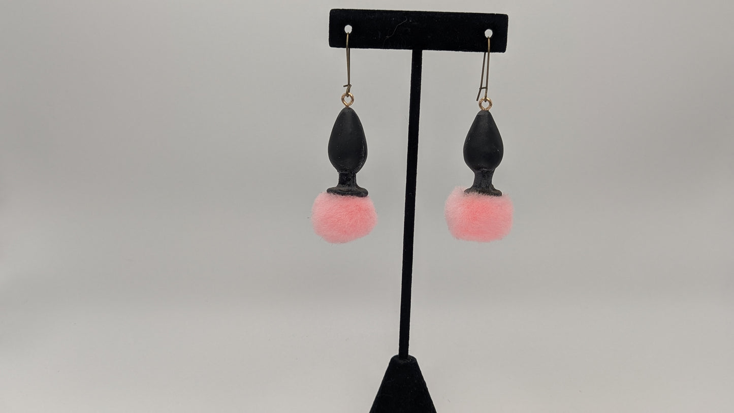 Bunny Tail Butt Plug Earrings