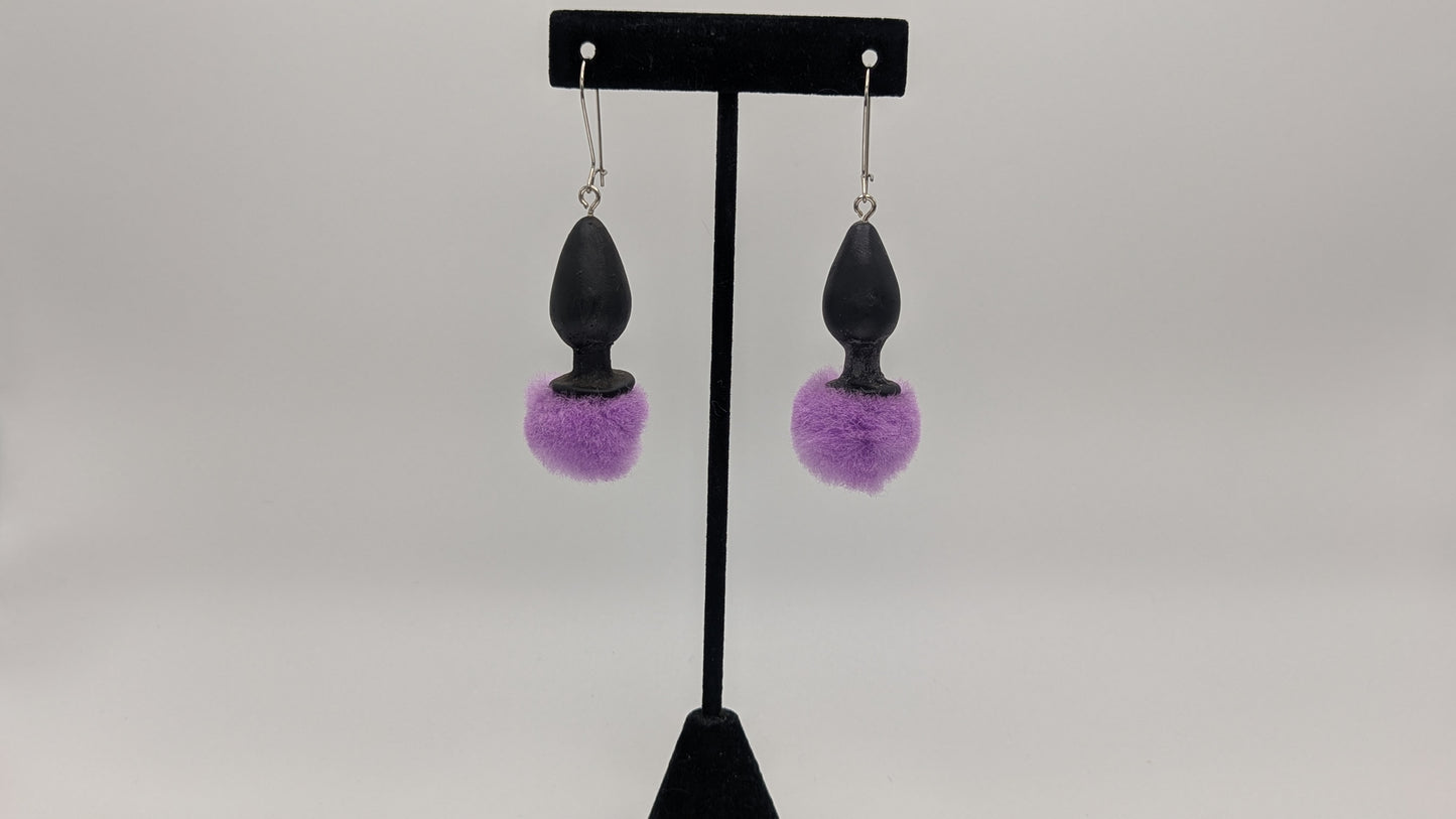 Bunny Tail Butt Plug Earrings
