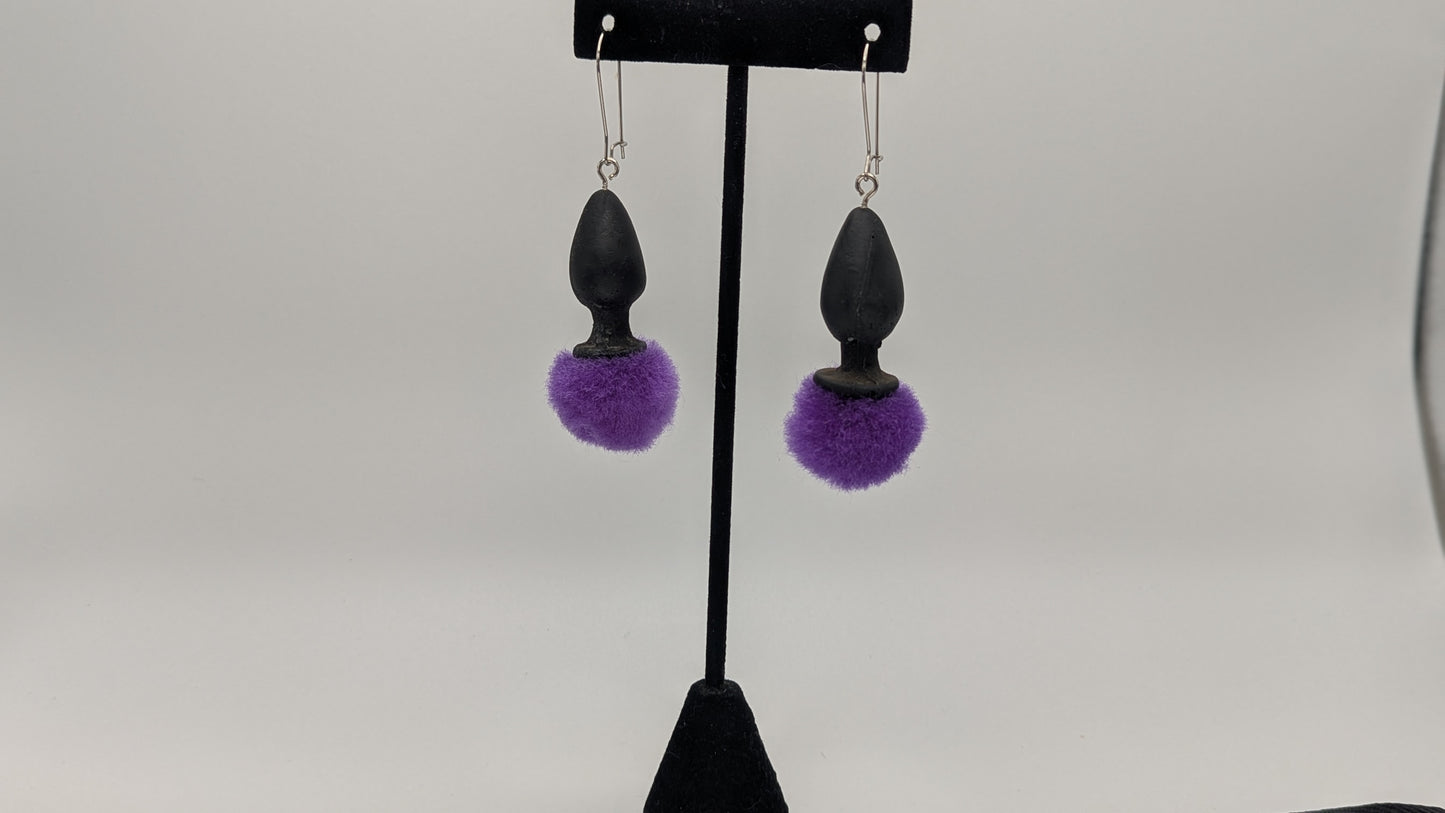 Bunny Tail Butt Plug Earrings